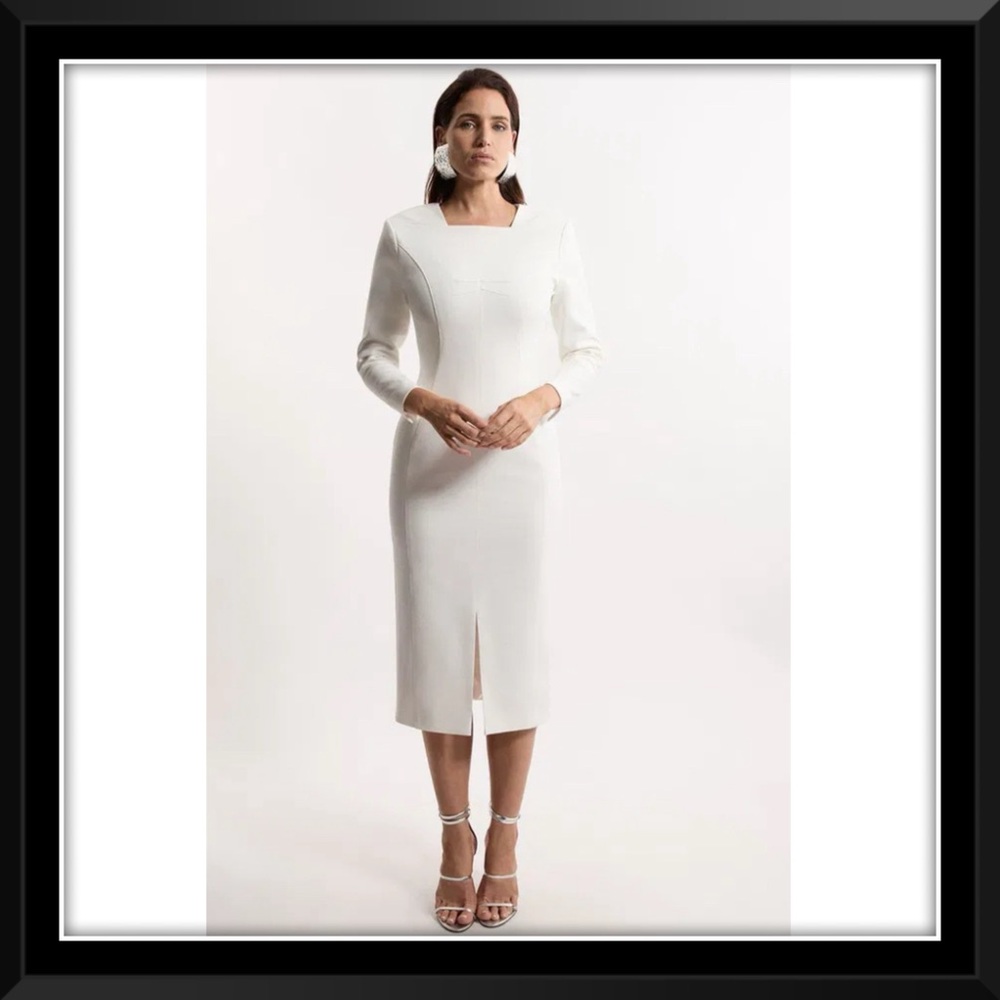 Karen Millen White Long Sleeve Dress